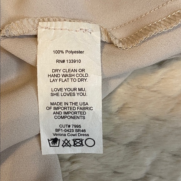 ♥️NWT Show Me Your MuMu Taupe Cowl Neck Dress - Picture 9 of 11